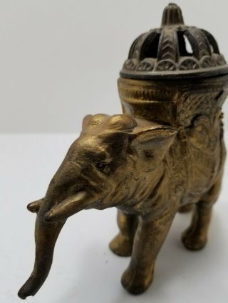 Antique French Vantines Art Deco Elephant Incense Burner Circa 1920 7