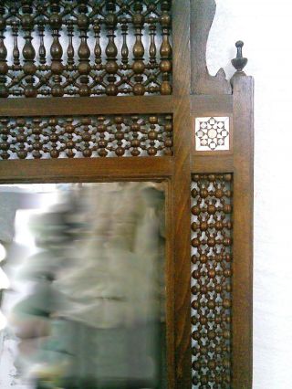 W99 Antique Style Hand - Carved Inlaid Huge/Large Mirror Frame 3