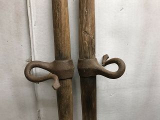 Antique Vintage Wooden Yoke Single Tree Horse Harness,  1 Matching Pair
