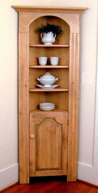 Pine Kitchen Corner Cupboard,  Hand Made In Usa