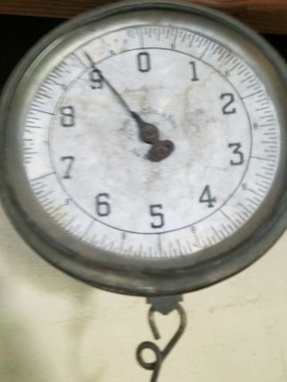 Vintage Chatillon 20lbs Hanging Scale W/ Scoop Pan 4