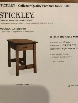 stickley cherry end table - 4