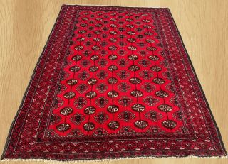 Authentic Hand Knotted Afghan Balouch Wool Area Rug 4.  10 x 3.  5 Ft (342) 10