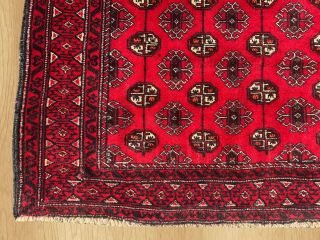 Authentic Hand Knotted Afghan Balouch Wool Area Rug 4.  10 x 3.  5 Ft (342) 8