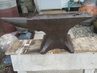 PETER WRIGHT BLACKSMITHING ANVIL 1 24 13 WROUGHT IRON 168 & SWAGE BLOCK 150 5