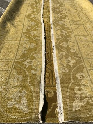 Auth: Antique Art Deco Chinese Rug Rare Tibetan Yellow Gold 8x9 Beauty NR 9