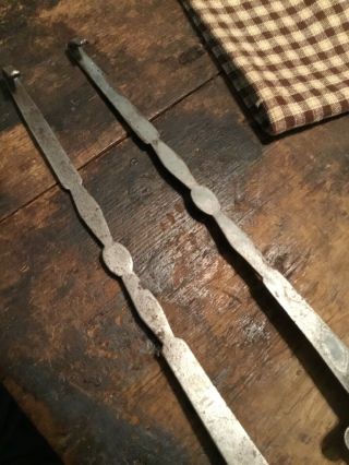 Revolutionary War 18th Century Forged Iron Outstanding Fireplace Fork & Spatula 8