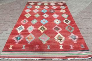 Antalya Kilim Turkish Rug Area Rugs Floor Rug Wool Kelim Rug 72,  8 " X111 " Carpet