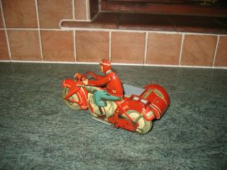 RARE TIPPCO MOTORCYCLE SIDECAR T587 MOTORRAD TIN TOY GERMANY TINPLATE no car 6