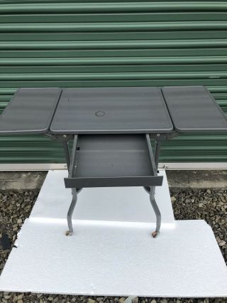 Vintage industrial Metal Typewriter Stand Table Wing - 4