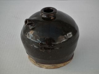 Antique Chinese 19th Century Qing Dynasty Brown - Glazed Ceramic Jar Or Jug 4
