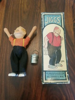 Early Schoenhut Toys Jiggs Wooden Jointed Character Doll Boxed