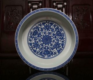 Old Rare Blue And White Chinese Porcelain Brush Washer Qianlong Mk