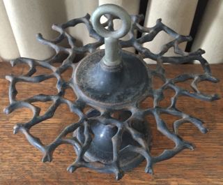 Antique Vintage Cast Iron Stand Rubber Ink Stamp Holder Rack Carousel,  W/ stamps 6
