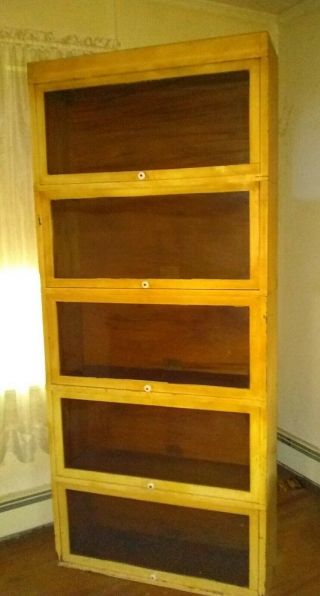 Antique Globe Wernicke 813 Stacking 5 Section Barrister Bookcase to Refinish 8