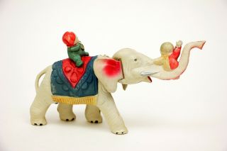 Vintage C.  K.  Kuramochi Japan Celluloid Elephant & Clowns Wind - up Toy 4