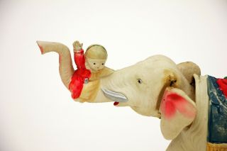 Vintage C.  K.  Kuramochi Japan Celluloid Elephant & Clowns Wind - up Toy 7