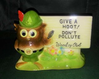 Woodsy Owl Smokey Bear Associate Ceramic Planter Figurine Vintage