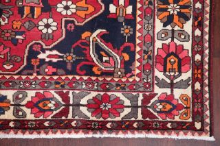 Vintage 7x10 Bakhtiari Geometric Oriental Area Rug Hand - Knotted Red Wool Carpet