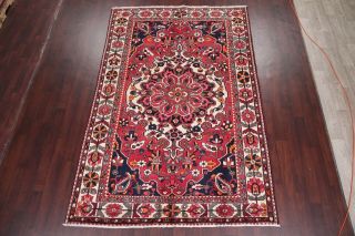 Vintage 7x10 Bakhtiari Geometric Oriental Area Rug Hand - Knotted RED Wool Carpet 3