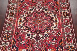 Vintage 7x10 Bakhtiari Geometric Oriental Area Rug Hand - Knotted RED Wool Carpet 4