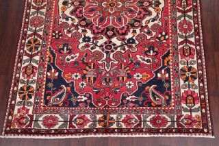 Vintage 7x10 Bakhtiari Geometric Oriental Area Rug Hand - Knotted RED Wool Carpet 5