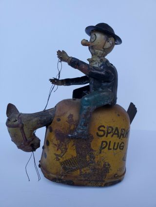 TIn Friction Toy SPARK PLUG 1920 ' s Rare 2