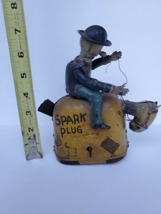TIn Friction Toy SPARK PLUG 1920 ' s Rare 8