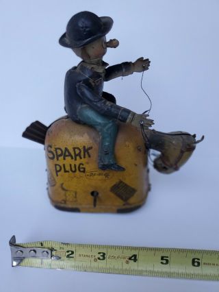 TIn Friction Toy SPARK PLUG 1920 ' s Rare 9