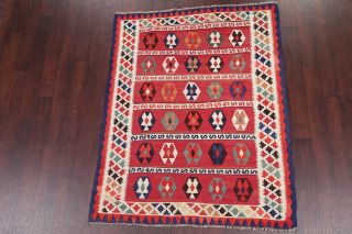 One - Of - A - Kind Hand - Woven Geometric Tribal Kilim Qashqai Persian Area Rug 5 ' x6 ' 2