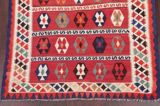 One - Of - A - Kind Hand - Woven Geometric Tribal Kilim Qashqai Persian Area Rug 5 ' x6 ' 5