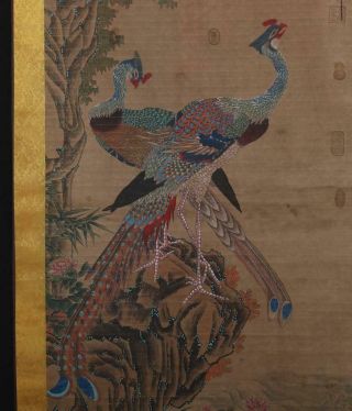 Chinese Old Zhao Ji Scroll Painting Two Buddhas 78.  35” 2