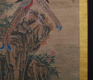 Chinese Old Zhao Ji Scroll Painting Two Buddhas 78.  35” 6