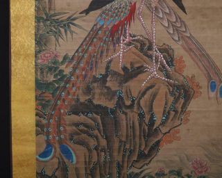 Chinese Old Zhao Ji Scroll Painting Two Buddhas 78.  35” 8