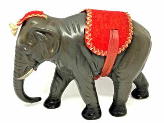 Gm2 Antique Paper Mache Toy Circus Elephant On Wheels Germany 1930 