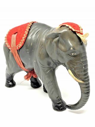 GM2 Antique Paper Mache Toy Circus Elephant on wheels Germany 1930 ' s 3