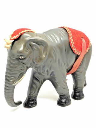 GM2 Antique Paper Mache Toy Circus Elephant on wheels Germany 1930 ' s 4