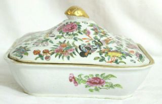 Vintage Chinese Export Soup Tureen.  Thousand Butterfly Pattern.  Hand Painted.