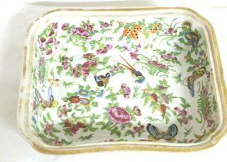 Vintage Chinese Export Soup Tureen.  Thousand Butterfly Pattern.  Hand Painted. 4