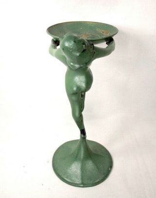 Art Deco Frankart NuArt Green Nude Woman Trinket Ashtray Stand Figurine 8
