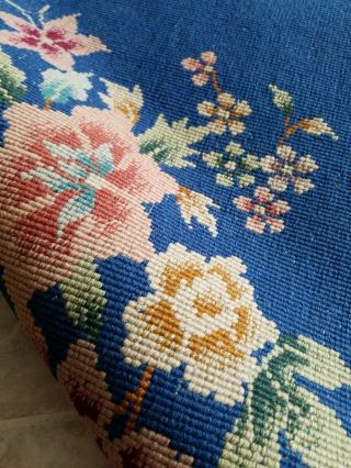 4 ' X 6 ' Hand Made Art Deco Chinese Rug Wool Imperial Blue Floral Tropical 6