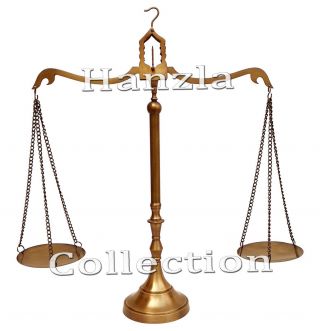 Vintage Brass Weight Scale 23 " Antique Heavy Statue Balance Justice Lawyer Decor