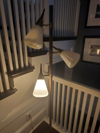 Mid Century Modern Danish Floor Pole Lamp Atomic 3 - way Vintage Retro 11