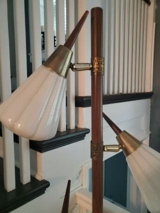 Mid Century Modern Danish Floor Pole Lamp Atomic 3 - way Vintage Retro 5
