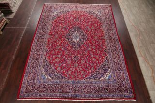 10x13 VINTAGE TRADITIONAL FLORAL ORIENTAL AREA RUG HAND - KNOTTED WOOL RED NAVY 3