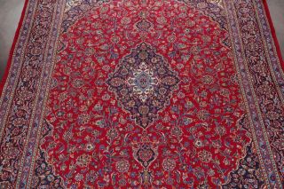 10x13 VINTAGE TRADITIONAL FLORAL ORIENTAL AREA RUG HAND - KNOTTED WOOL RED NAVY 4