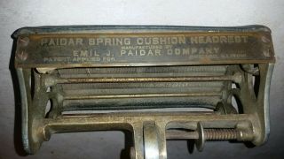 Vintage Emil J.  Paidar Spring Cushion Barber Chair Headrest 4