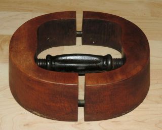 Antique Wooden Hat Stretcher Mold Iron Adjustable Handle 7