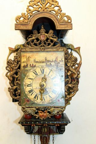 Old Wall Clock Dutch Stultyen Stool Clock Stoelklok