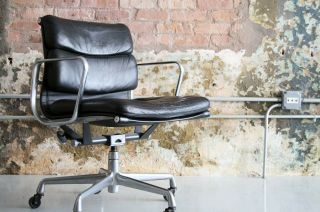 Eames For Herman Miller Soft Pad Leather Desk Chair Mid Century Modern